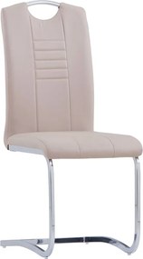 281779 vidaXL Конзолни трапезни столове, 2 бр, капучино, изкуствена кожа