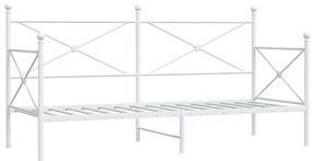 4104682 vidaXL Дневно легло без матрак Бяло 90x200 cm Стомана