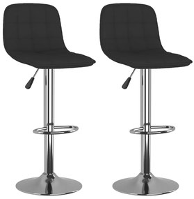 333951 vidaXL Бар табуретки, 2 бр, черни, текстил