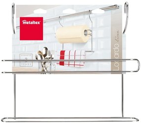 Висяща стойка за кухненски кърпи от хромирана стомана в сребристо Lonardo – Metaltex
