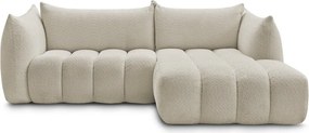 Бежов ъглов диван от прежда с примки от букле (десен ъгъл) Azra – Bobochic Paris
