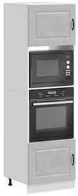 3315035 vidaXL Шкафове за фурна 2 бр Lucca, бетонно сив, инженерно дърво