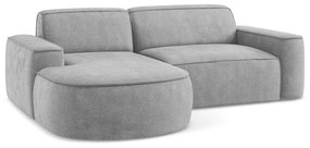 Светлосив шенилов ъглов диван (ляв ъгъл) Omao – Makamii