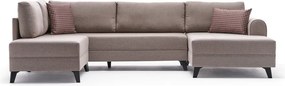 Бежов ъглов разтегателен диван (U-образен) Belen - Balcab Home