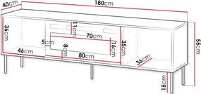 ТВ шкаф Tresse 180 EF plus-Тъмно зелено