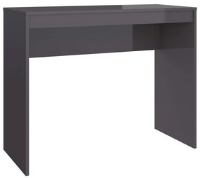 800386 vidaXL Бюро, сив гланц, 90x40x72 см, инженерно дърво