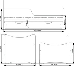 Детско легло SMB-184 x 94 x 90 cm-Car