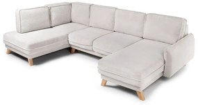 Бежов сгъваем ъглов диван от рипсено кадифе (ляв ъгъл/"U" форма) Tori – Bonami Selection