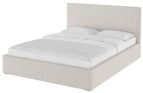 Бежово тапицирано двойно легло с място за съхранение с решетка 160x200 cm Bufo Bed - MESONICA