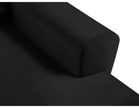 Черен кадифен разтегателен ъглов диван с място за съхранение (десен ъгъл) Kyoto – Cosmopolitan Design