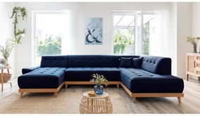 Морскосин U-образен разтегателен диван, десен ъгъл Dazzling Daisy - Miuform