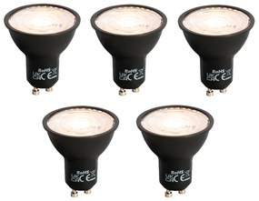 Комплект от 5 димируеми LED крушки GU10 черни 6W 500lm 2700K