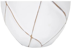 Настолна лампа с текстилен абажур в бяло и кремаво (височина 60 cm) Lines - Mauro Ferretti