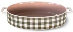 Horecano - Керамична тава овална сиво каре 23,2x13,6xh4,9см (3509-P)