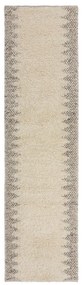 Кремава ръчно изработена пътека със смес от вълна 60x230 cm Minerals Border – Flair Rugs