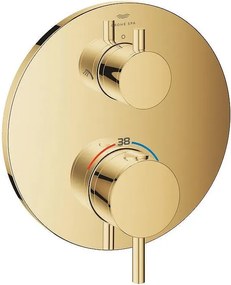 Термостатен смесител за душ с 2 изхода и вграден превключвател Atrio, златист