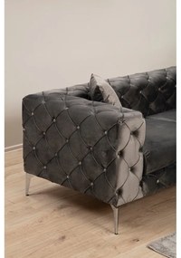 Тъмносив кадифен диван 237 см Como - Balcab Home