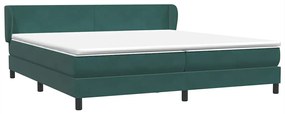 3317376 vidaXL Box Spring легло с матраци Тъмно зелено 200x210 cm кадифе