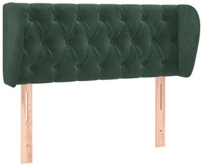 3117519 vidaXL Горна табла за легло с уши, тъмнозелена, 93x23x78/88 см, кадифе
