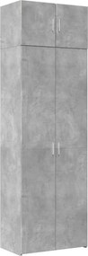 3281325 vidaXL Шкаф за съхранение бетонно сив 70x42,5x225 см инженерно дърво