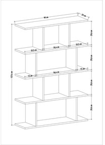 Бял шкаф за книги 90x127 cm Harmon - Kalune Design