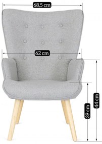 Релаксиращ фотьойл с подложка за крака LOZANO 2 - сив