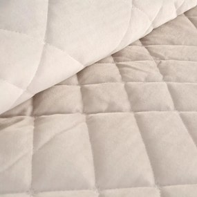 Елегантна кадифена покривка за легло с геометрични шевове - кремава Ширина: 170 см | Дължина: 210 см