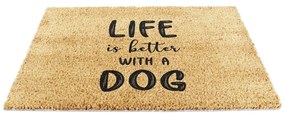 Изтривалка от кокосови влакна 40x60 cm Life Is Better With a Dog – Artsy Doormats