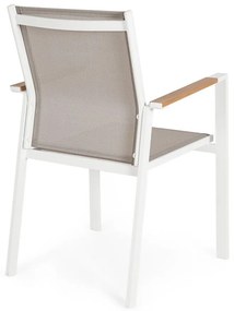 Бели градински столове в комплект от 4 бр. метални Heta – Bizzotto