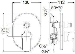 стена смесител за кран с дефлектор Armando Vicario Glam