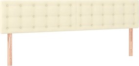 346506 vidaXL Горни табли за легло 2 бр кремави 90x5x78/88 см,изкуствена кожа