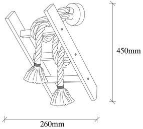 Стенна лампа в естествен цвят Erebos – Opviq lights