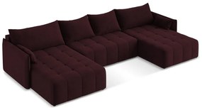 Бордо разтегателен ъглов диван с място за съхранение (U форма) Moku – Makamii