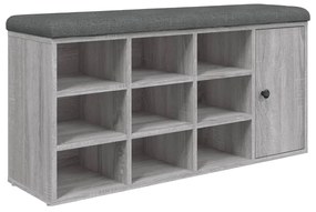 835094 vidaXL Пейка за обувки, сив сонома, 102x32x50 см, инженерно дърво