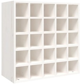 821538 vidaXL Шкаф за вино, бял, 56x25x56 см, масивна дървесина, бор