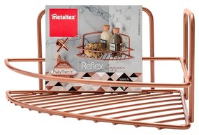 Ъглов стенен стоманен рафт за баня в меден цвят Reflex - Metaltex