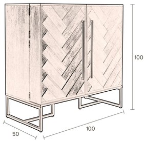 Шкаф за вино от екзотично дърво за 24 бутилки, 100x100 cm Class - Dutchbone