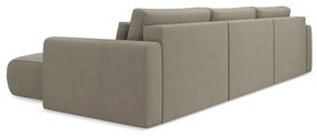 Светлокафяв разтегателен ъглов диван с място за съхранение (U форма) Kapua – Makamii