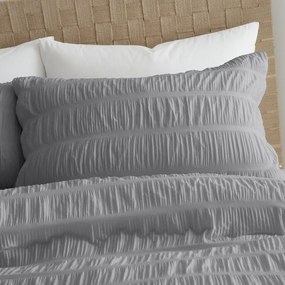 Сиво спално бельо за двойно легло 200x200 cm Seersucker - Catherine Lansfield