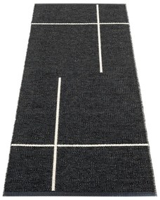 Черна пътека за открито и закрито 70x180 cm Fred Black – Pappelina