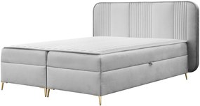Облечено легло Fandy-Светло сиво-180 x 200