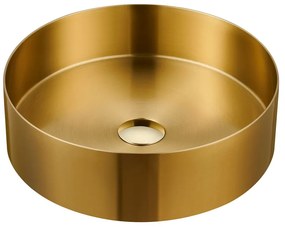 Кръгла мивка от неръждаема стомана в златисто ø 38 cm Aurum – Sapho