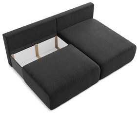 Черен разтегателен ъглов диван с място за съхранение (десен ъгъл) Kalena – Makamii