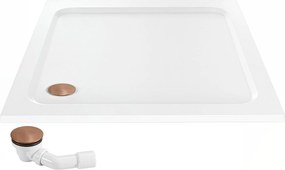Корито за душ кабина-акрилно Rea Belmond White 90x90 Brush Copper