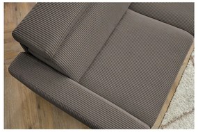 Сивo-кафяв разтегателен ъглов диван от рипсено кадифе (променлив) Monaco – Bobochic Paris