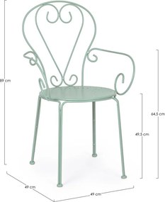 Градински стол метален в цвят мента Etienne – Bizzotto