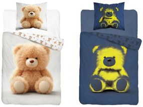 Памучно спално бельо за деца, светещо в тъмното - Merry macko Ширина: 140 см | Дължина: 200 см