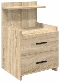 858636 vidaXL Нощно шкафче с 2 чекмеджета, дъб сонома, 40x36,5x62 см