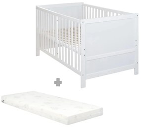 Бяло детско креватче 70x140 cm с регулируема височина Easy Sleep – Roba
