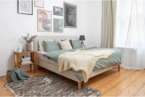Бежово тапицирано двойно легло с решетка 160x200 cm Sary - Bobochic Paris
